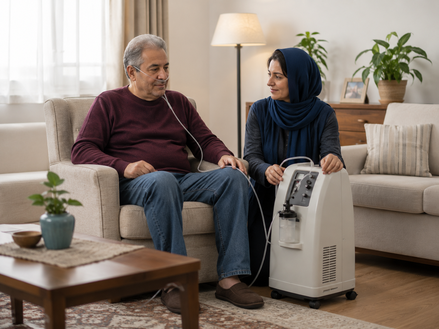 مراقبت خانگی و استفاده از دستگاه اکسیژن‌ساز در محیط منزل