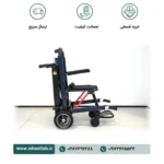 نمای کامل جانبی ویلچر پله‌رو دراگون DW-SW04 و ریل زنجیری بالارونده از پله